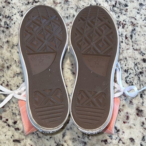 Converse‎ Womens Chuck Taylor All Star Lift Platform Sneakers Vintage Peach Sz 5 - Picture 7 of 8